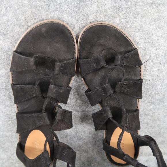 Old Navy Shoes Womens 7 Sandals Fashion Gladiator Lace Up Tie Black Casual Flat - Picture 7 of 11